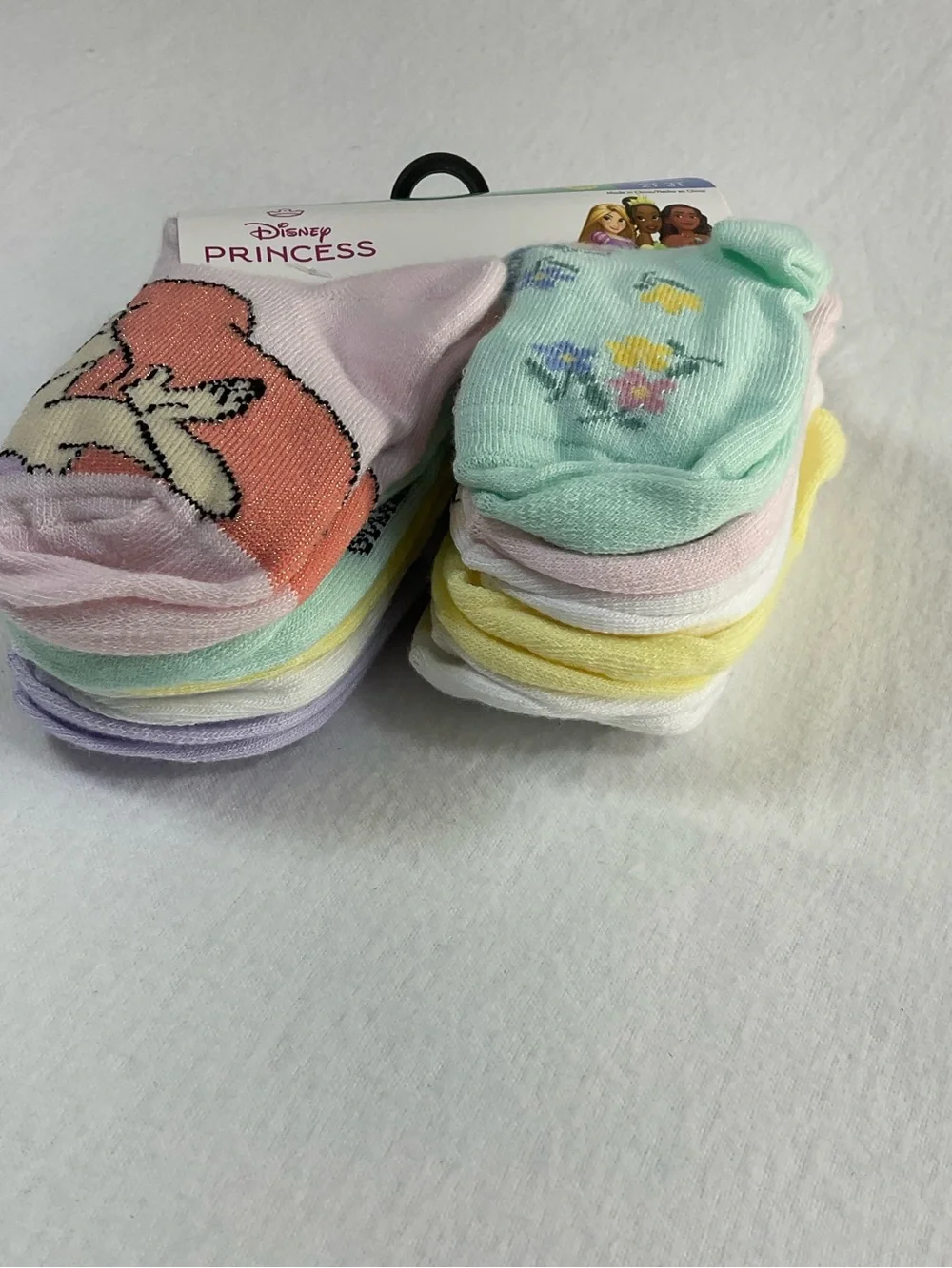 Toddler Ankle Socks – Pastel Pink & Mint Floral Princess 10 Pairs New.